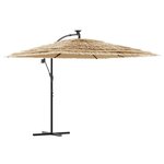 vidaXL Parasol de jardin avec LED et mât en acier marron 269x269x235cm