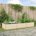vidaXL Jardinière Ivoire 195 x 100 x 45 cm Acier galvanisé