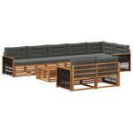 vidaXL Ensemble de canapés d'extérieur 9 pc