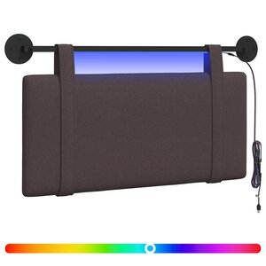 vidaXL Tête de lit suspendue Marron foncé Tissu