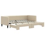 vidaXL Lit de jour avec lit gigogne crème 80x200 cm tissu