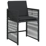 vidaXL Chaises de jardin lot de 4 avec coussins noir résine tressée