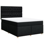 vidaXL Sommier à lattes de lit avec matelas Noir 140x190 cm Tissu