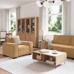 vidaXL Ensemble de canapés 3 Pièces avec coussins Marron Velours