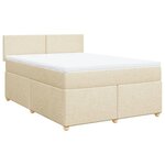 vidaXL Sommier à lattes de lit avec matelas Crème 140x200 cm Tissu