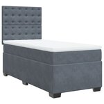 vidaXL Sommier à lattes de lit et matelas Gris foncé 90x190 cm Velours