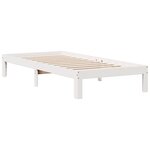 vidaXL Lit bibliothèque sans matelas blanc 90x200cm bois de pin massif