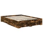 vidaXL Cadre de lit Chêne fumé 140 x 190 cm Bois d'ingénierie