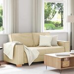vidaXL Canapé 2 places Crème 180x78x84 cm Tissu