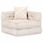 vidaXL Pouf modulaire à 4 places Beige Tissu