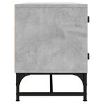 vidaXL Meuble TV avec portes en verre gris béton 102x37x50 cm