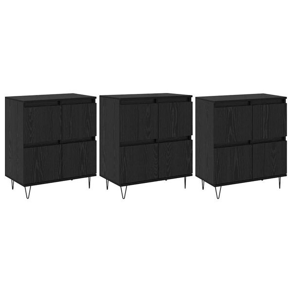 vidaXL Buffets 3 Pièces Chêne noir 180 x 35 x 70 cm Bois d'ingénierie