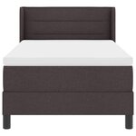 vidaXL Lit boxspring avec matelas Marron foncé 90 x 200 cm