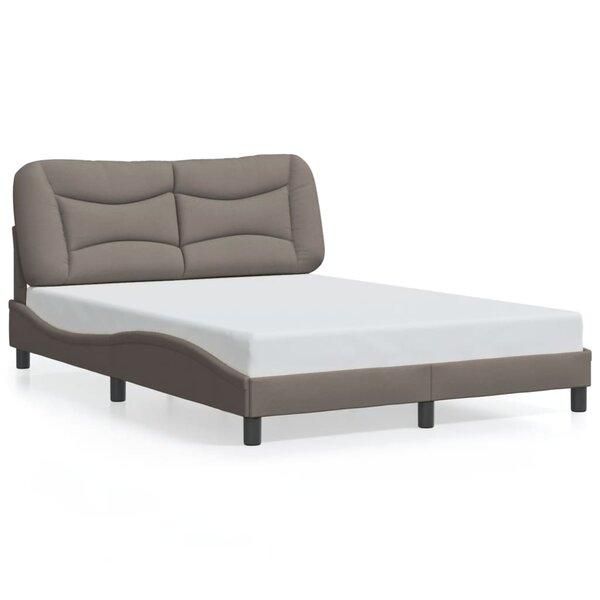 vidaXL Cadre de lit sans matelas Hvar taupe 140x200 cm tissu