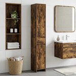 vidaXL Armoire de salle de bain Chêne fumé 30 x 33 x 190 cm