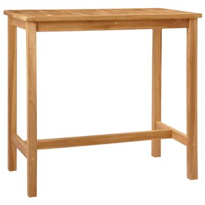 vidaXL Table de bar Naturel 110 x 60 x 105 cm Teck Massif
