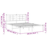 vidaXL Cadre de lit métal sans matelas avec tête de lit noir 150x200cm