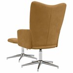 vidaXL Chaise de relaxation avec tabouret Marron Velours