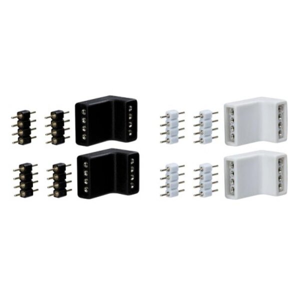 Connecteur d'angle yourled ruban blanc noir