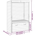 vidaXL Strandkorb avec tiroir 112x60x168 cm Bois de pin solide