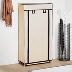 vidaXL Armoire à chaussures avec housse Crème 58x28x106 cm Tissu