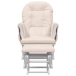 vidaXL Chaise berçante avec repose-pied Rose clair Tissu