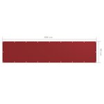 vidaXL Écran de balcon Rouge 90x400 cm Tissu Oxford