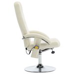 vidaXL Fauteuil de massage avec repose-pied blanc crème similicuir