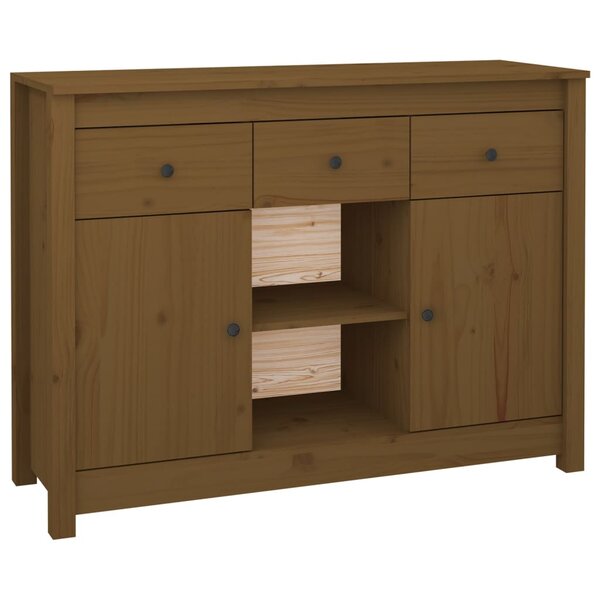 vidaXL Buffet Marron miel 100x35x74 5 cm Bois massif de pin