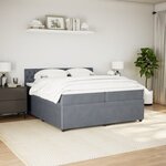 vidaXL Sommier à lattes de lit et matelas Gris foncé 200x200cm Velours