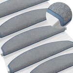 vidaXL Tapis d'escalier auto-adhésifs 15 Pièces Gris clair et bleu