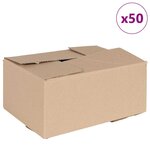 vidaXL Boîte Pliable 50 Pièces Marron 30 x 21.5 x 14 cm Carton