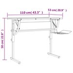 vidaXL Bureau d'artisanat chêne sonoma et gris 110x53x(58-87) cm