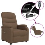 vidaXL Fauteuil inclinable électrique Marron Tissu