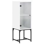 vidaXL Armoire latérale avec porte en verre blanc 35x37x100 cm