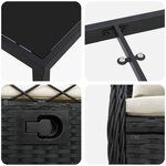 vidaXL Ensemble de salle à manger pour jardin 7 Pièces Noir polyrotin