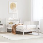 vidaXL Cadre de lit sans matelas blanc 90x190 cm bois de pin massif