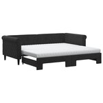 vidaXL Lit de jour avec gigogne et matelas noir 90x190 cm velours