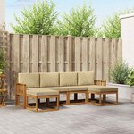 vidaXL Ensemble de canapés d'extérieur 6 Pièces Naturel et Beige