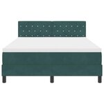 vidaXL Lit à ressorts avec matelas Vert foncé 160 x 200 cm tissu