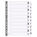 Intercalaires Imprimés À Touches Plastifiées - 10 Touches 1 À 10 - A4 - Blanc - Exacompta