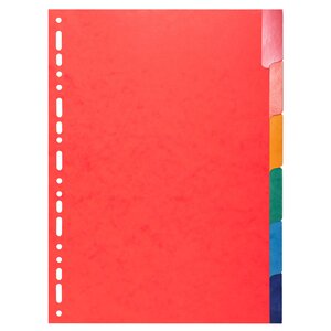 Intercalaires Carte Lustrée 225g Avec Onglets Renforcés - 6 Positions - A4 - Couleurs Assorties - X 25 - Exacompta