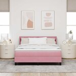 vidaXL Lit à ressorts avec matelas Rose 200 x 160 cm Polyester