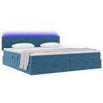 vidaXL Lit de rangement LED avec matelas Bleu foncé 200 x 200 cm