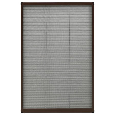 vidaXL Moustiquaire plissée pour fenêtre Aluminium Marron 60x160 cm