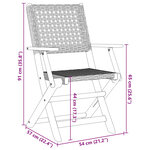 vidaXL Chaises de jardin pliantes lot de 4 noir poly rotin bois massif
