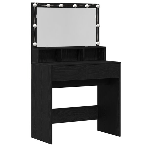 vidaXL Table de Toilette avec tiroir Chêne noir 80 x 41 x 134.5 cm