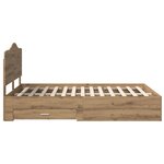 vidaXL Cadre de lit Chêne artisanal 140 x 190 cm Bois d'ingénierie