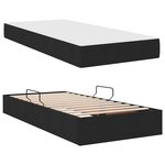 vidaXL Lit avec rangement et matelas Noir 90 x 190 cm Polyester