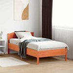 vidaXL Cadre de lit sans matelas cire marron 75x190 cm bois pin massif